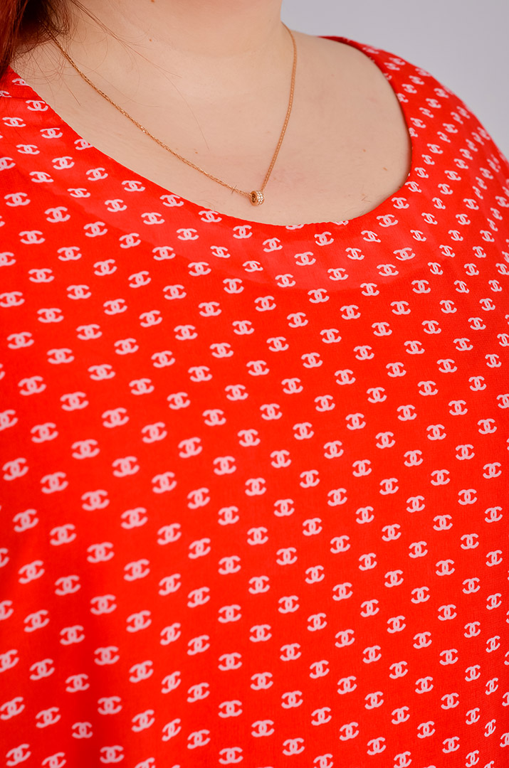 Легка шифонова сукня в принт супер батал