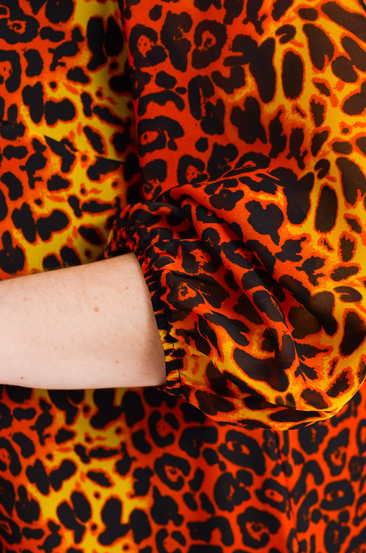 Легка шифонова сукня в принт супер батал