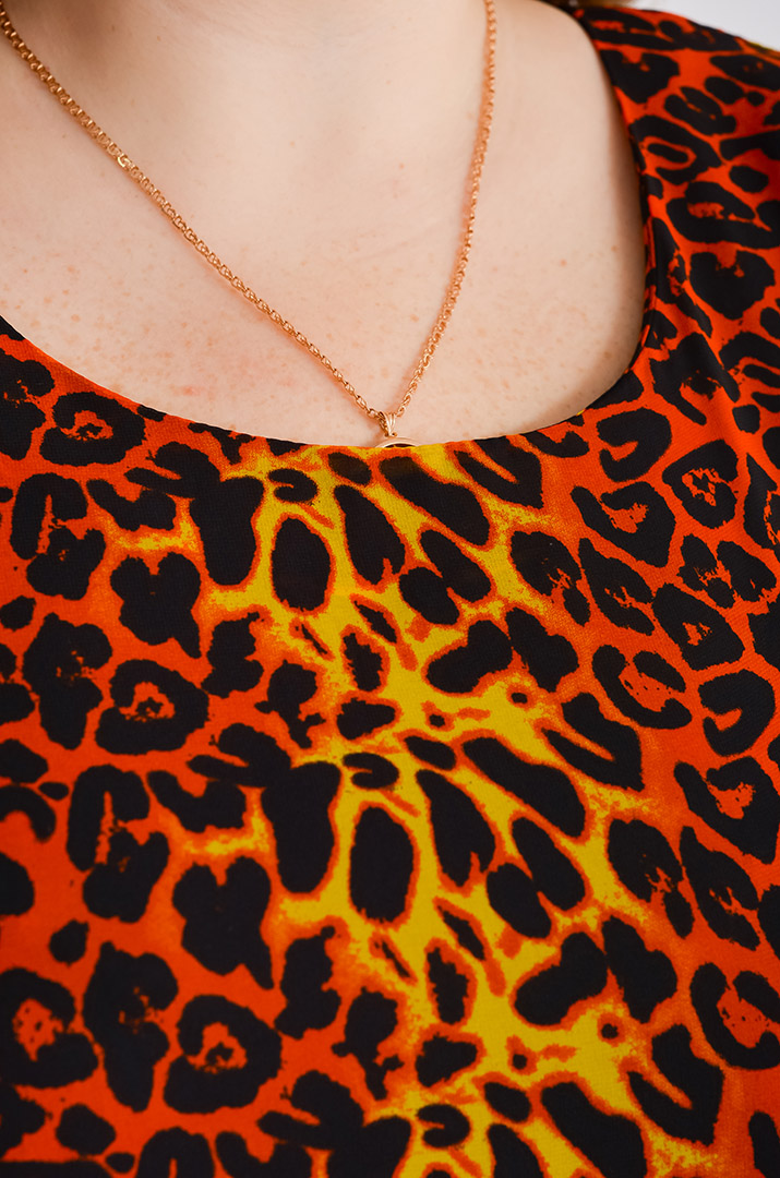 Легка шифонова сукня в принт супер батал