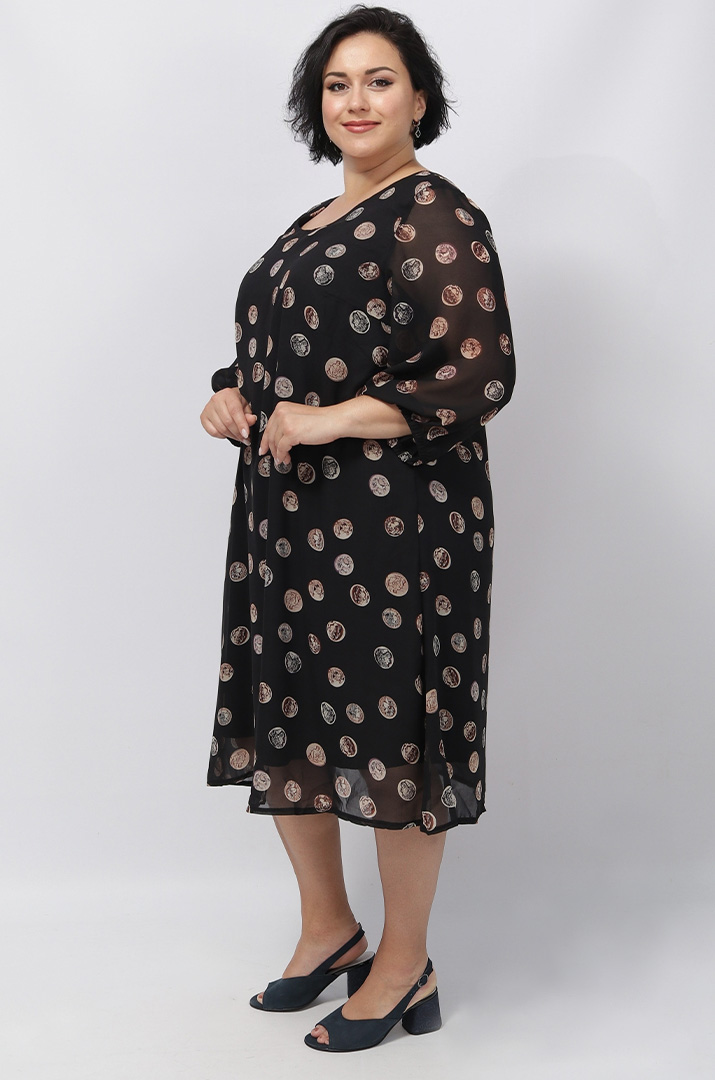 Легка шифонова сукня в принт супер батал