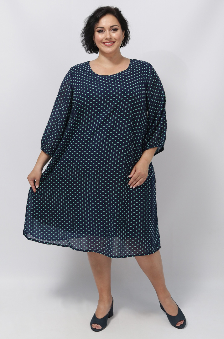 Легка шифонова сукня в принт супер батал