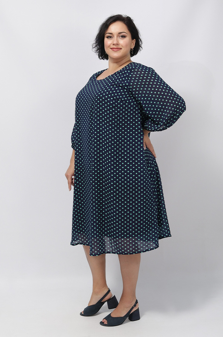 Легка шифонова сукня в принт супер батал