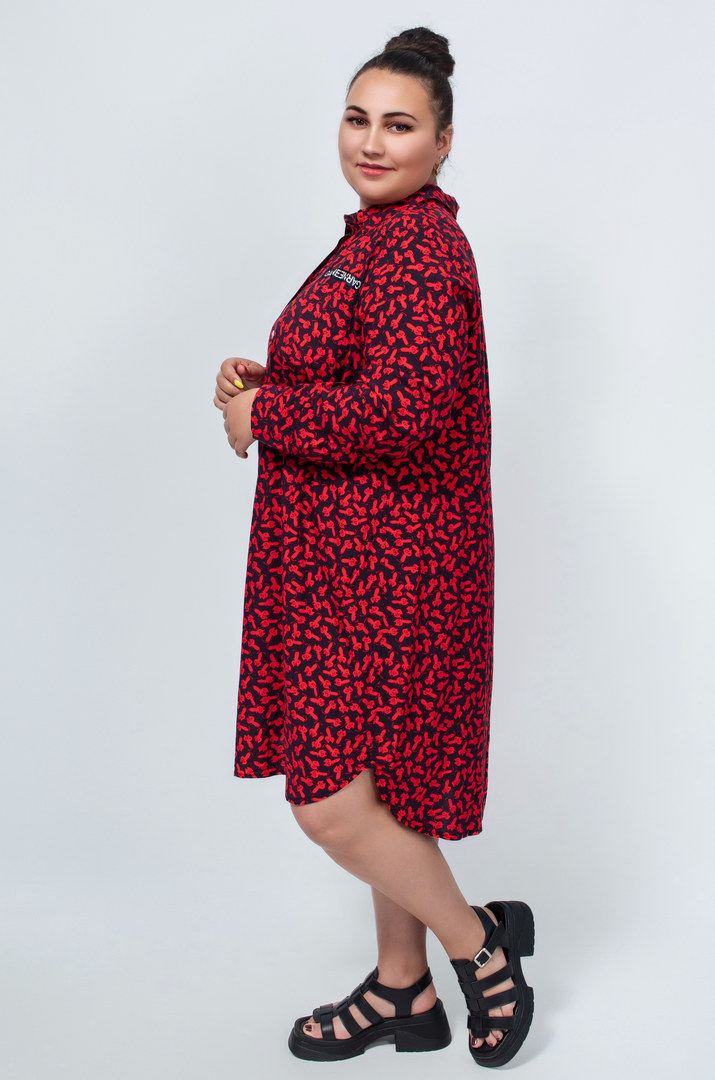 Сукня міні штапель в різних принтах супер батал