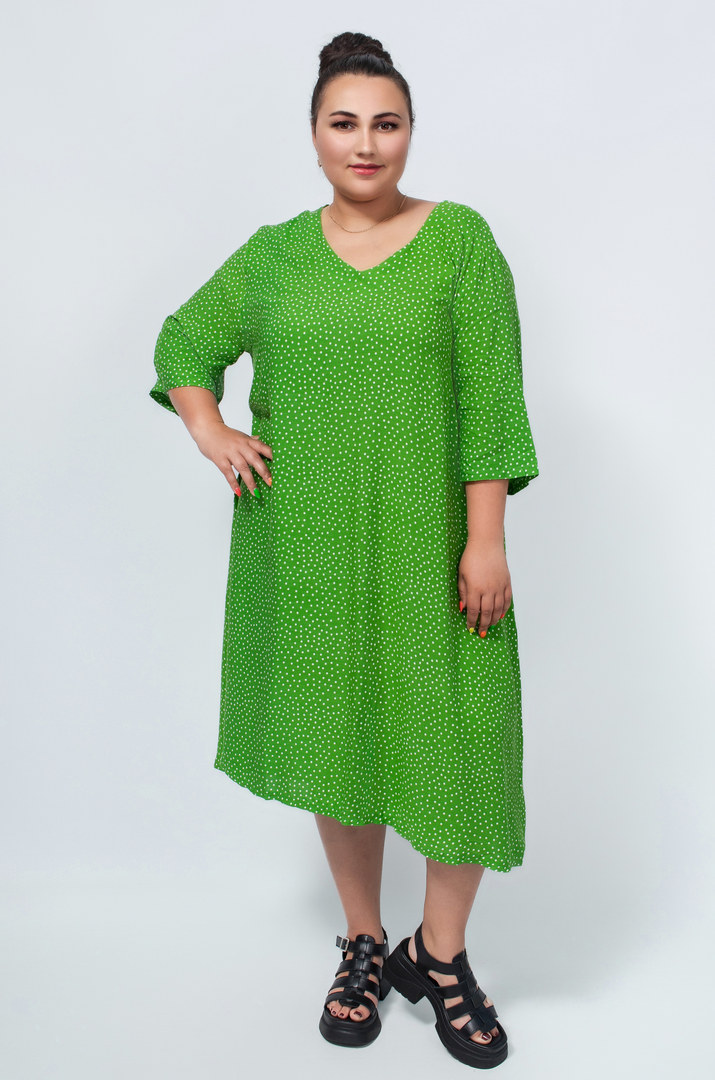 Легкое платье мини с принтом из штапеля в разных цветах супер батал