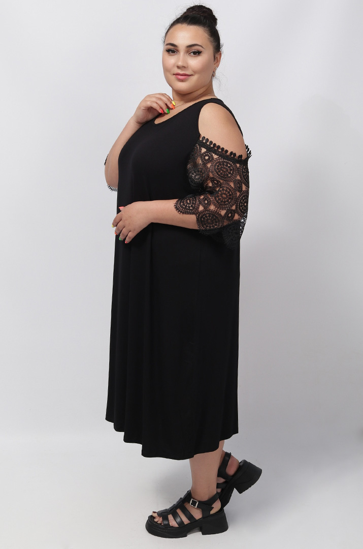 Вишукана сукня з мереживними рукавами супер батал