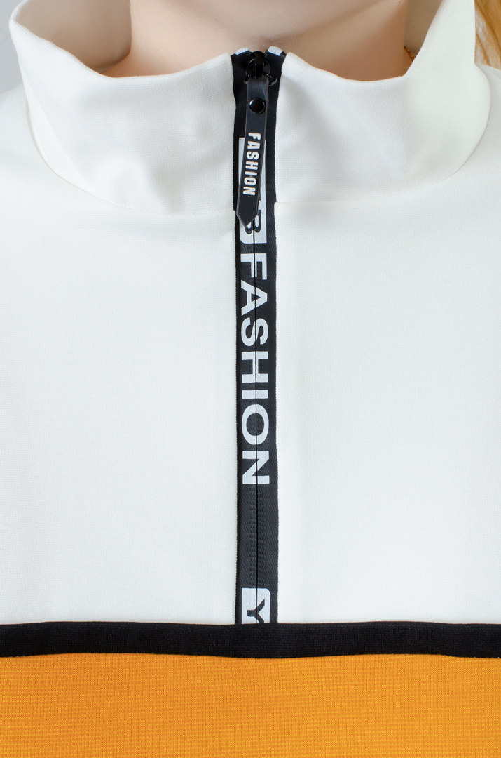 Яскрава сукня з коміром на блискавці батал