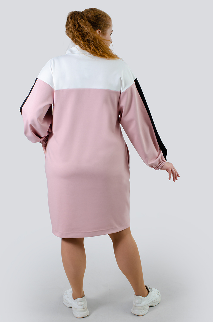 Яскрава сукня з коміром на блискавці батал