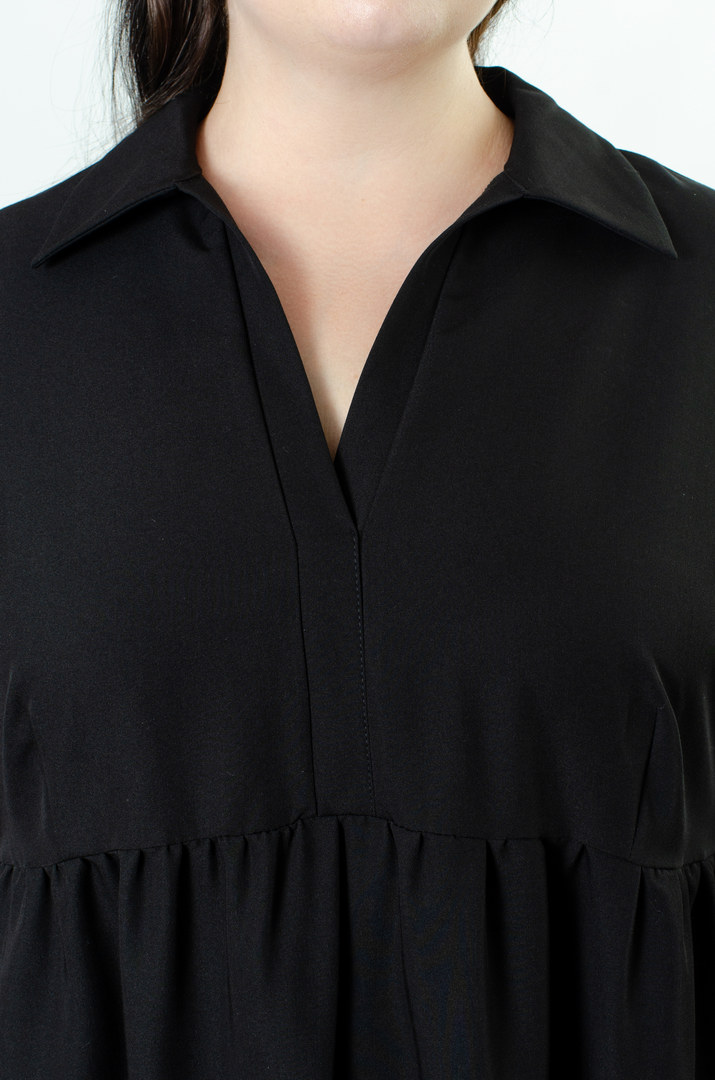 Платье миди однотонное с воланами супер батал