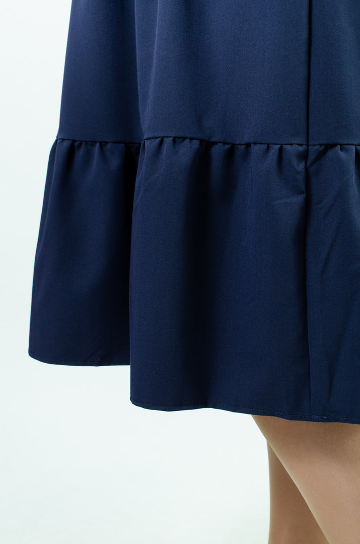 Платье миди однотонное с воланами супер батал