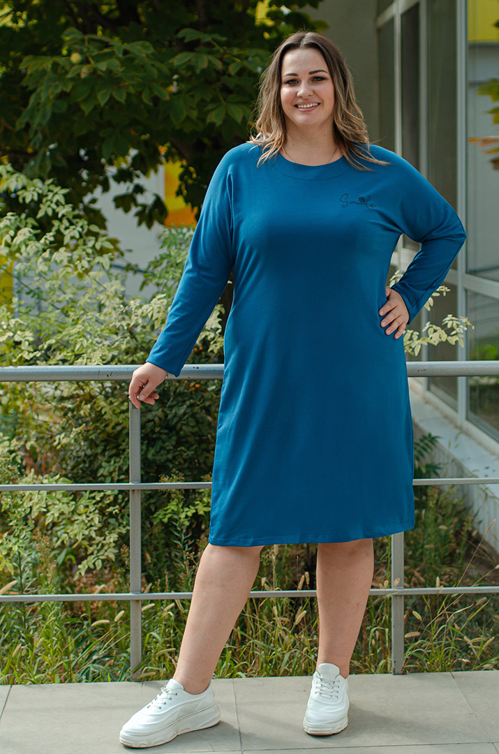 Сукня міні двунитка зі стразами великих розмірів