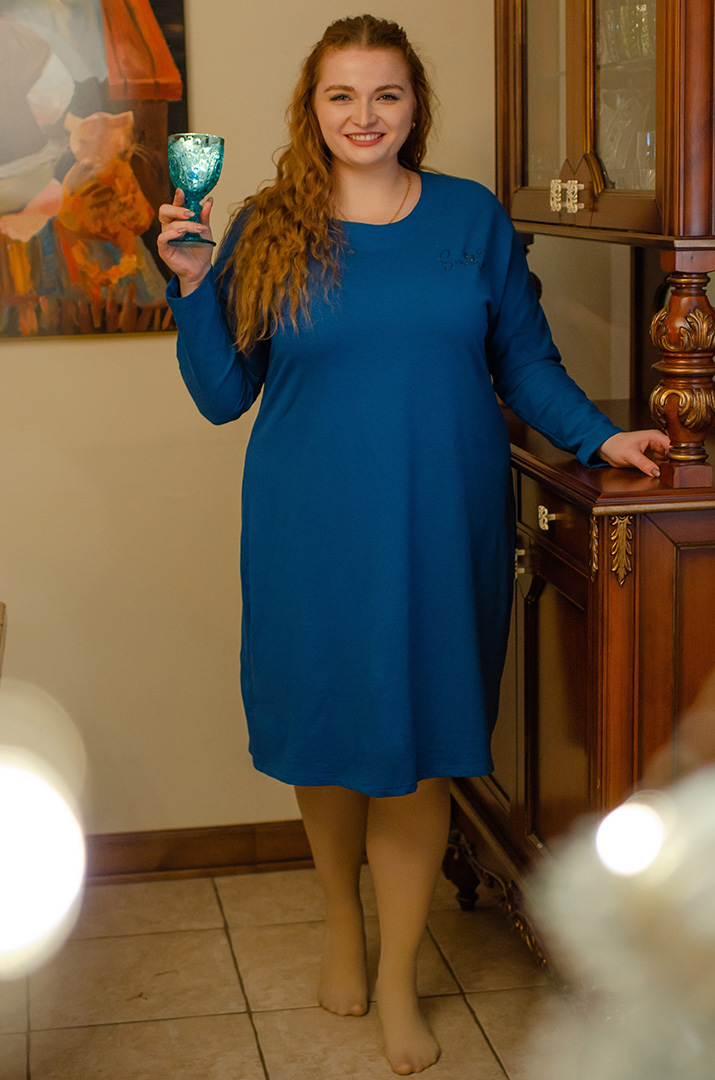 Сукня міні двунитка зі стразами великих розмірів