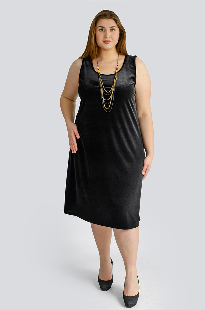 Платье-двойка миди больших размеров