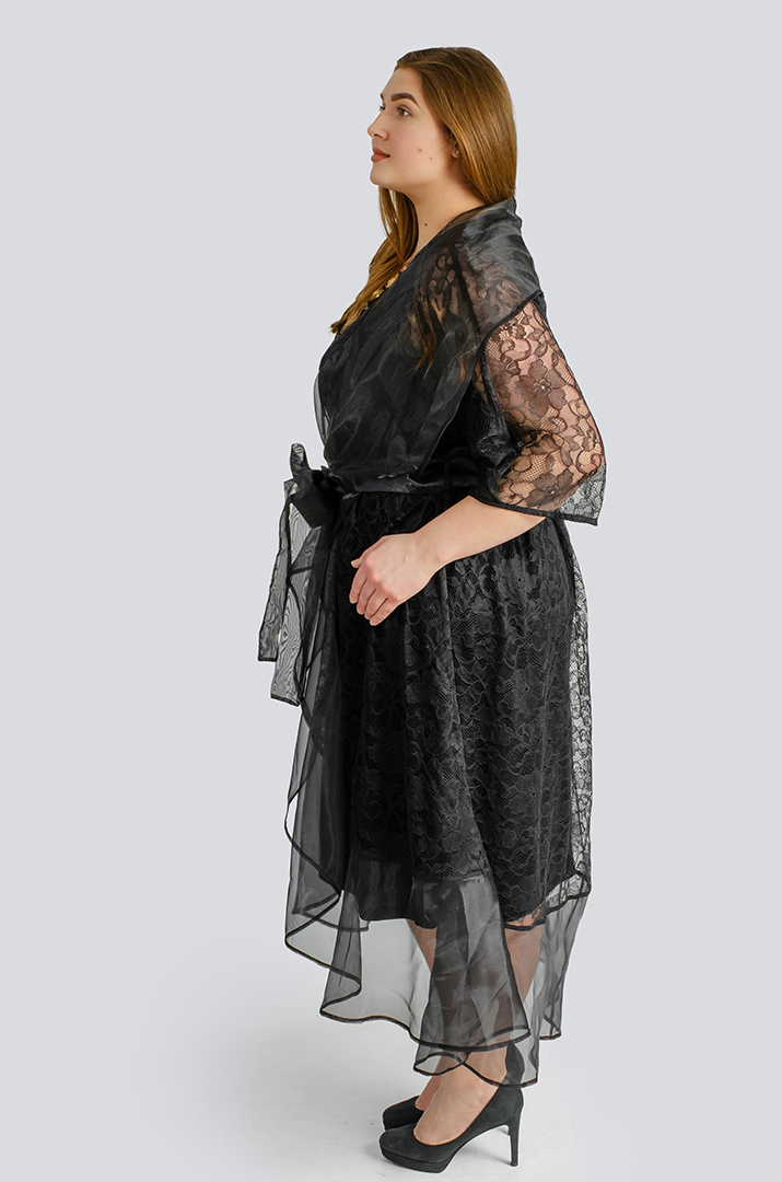 Платье-двойка миди больших размеров