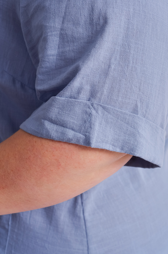 Сукня міді лляна з ґудзиками і кишенями великих розмірів