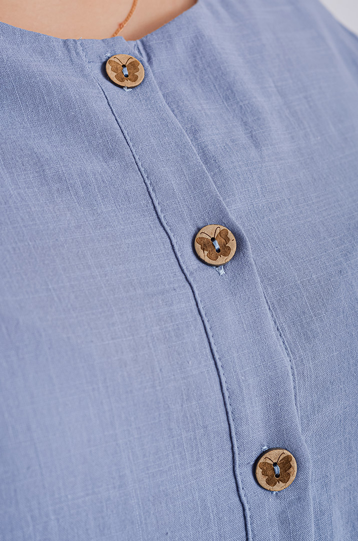 Сукня міді лляна з ґудзиками і кишенями великих розмірів