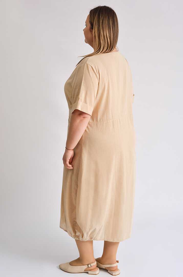 Сукня міді лляна з ґудзиками і кишенями великих розмірів