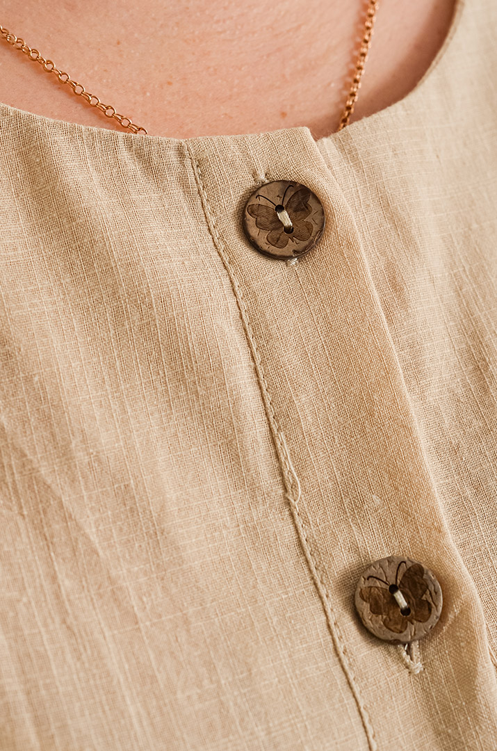 Сукня міді лляна з ґудзиками і кишенями великих розмірів