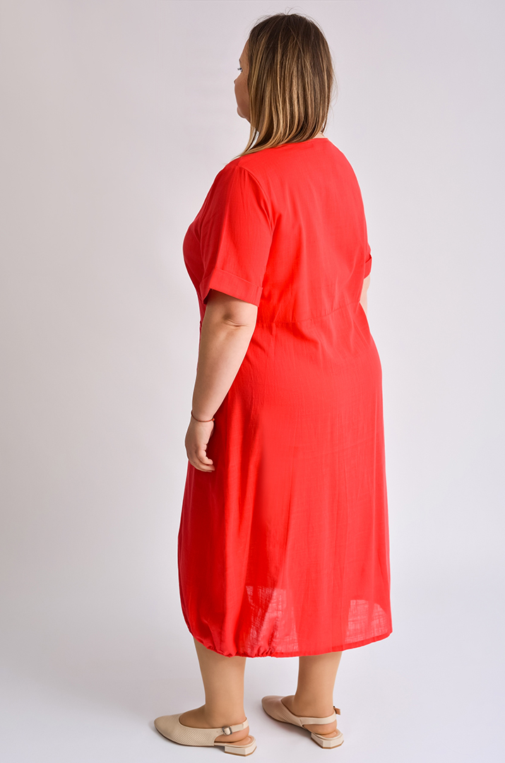 Сукня міді лляна з ґудзиками і кишенями великих розмірів