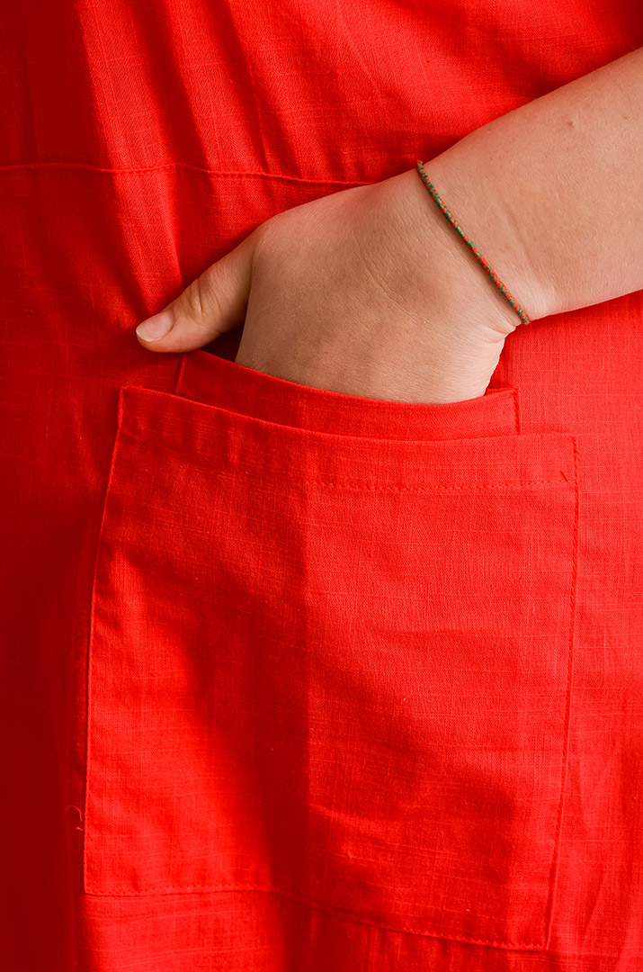 Сукня міді лляна з ґудзиками і кишенями великих розмірів