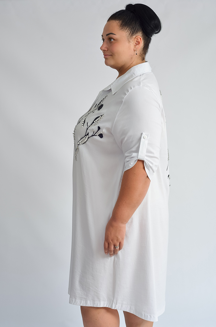 Сукня з контрастним графічним принтом великих розмірів