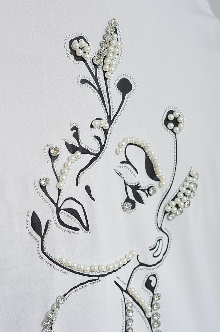 Сукня з контрастним графічним принтом великих розмірів