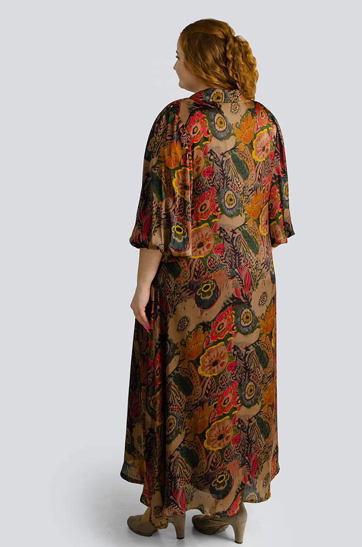 Сукня-двійка максі в принт великих розмірів