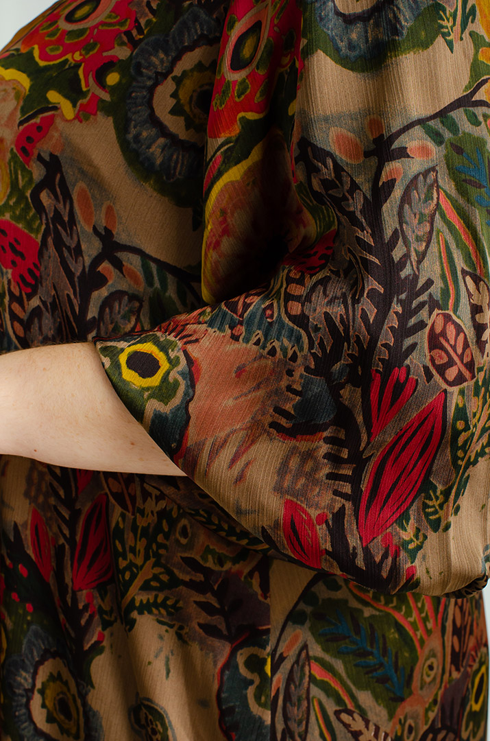 Сукня-двійка максі в принт великих розмірів