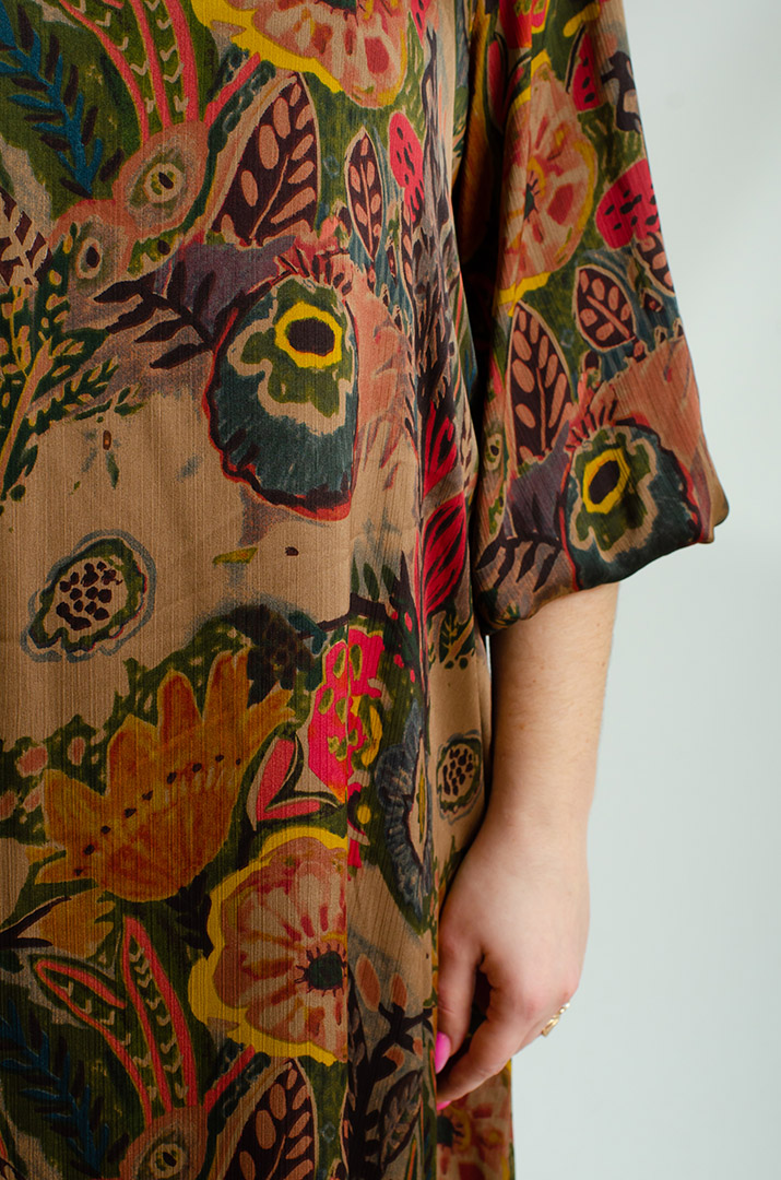 Сукня-двійка максі в принт великих розмірів