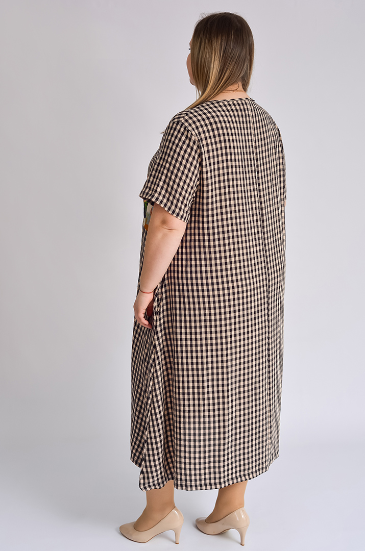 Сукня міді в клітинку великих розмірів
