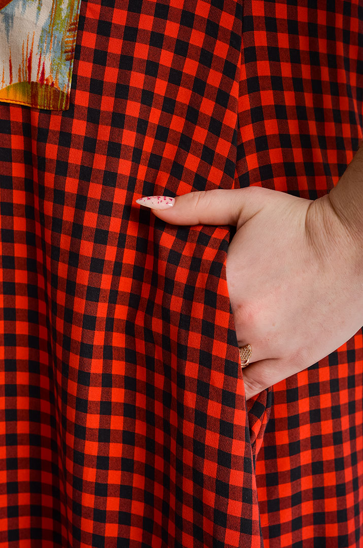 Сукня міді в клітинку великих розмірів