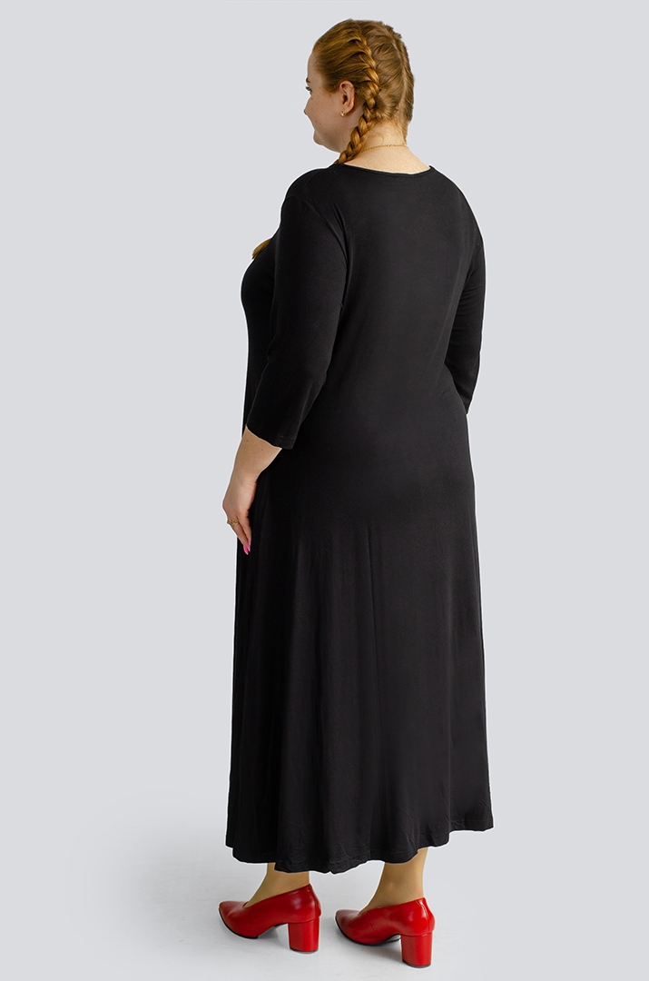 Чорна сукня максі зі стразами великих розмірів