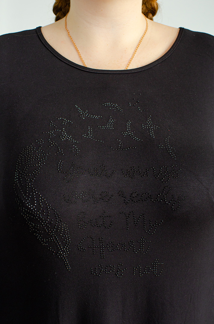 Чорна сукня максі зі стразами великих розмірів