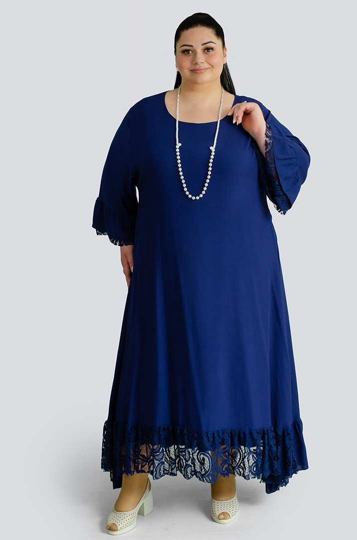 Платье макси с кружевом больших размеров