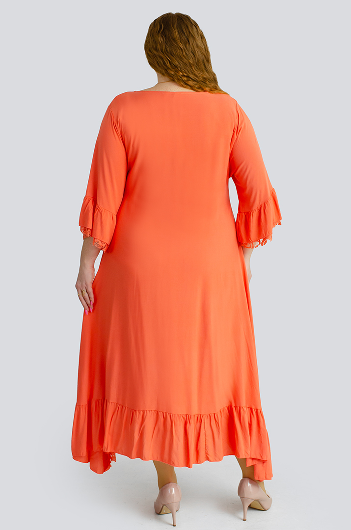 Платье макси с кружевом больших размеров