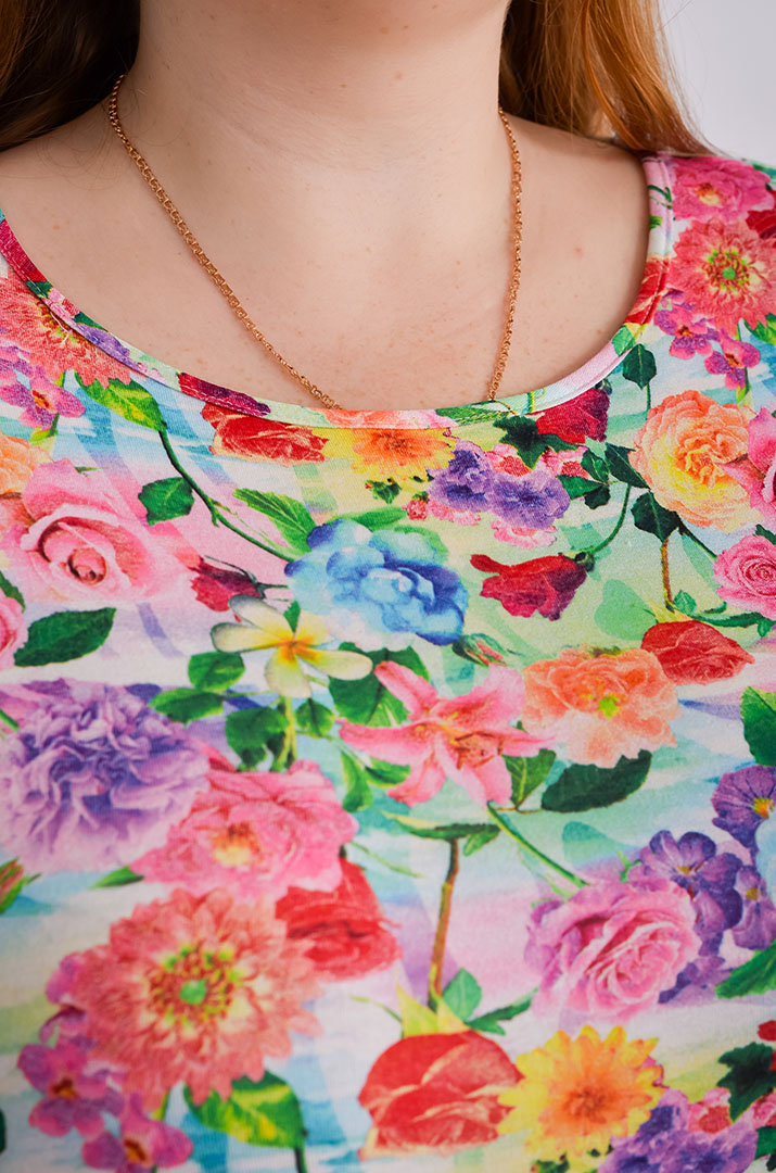 Платье макси в цветочный принт больших размеров