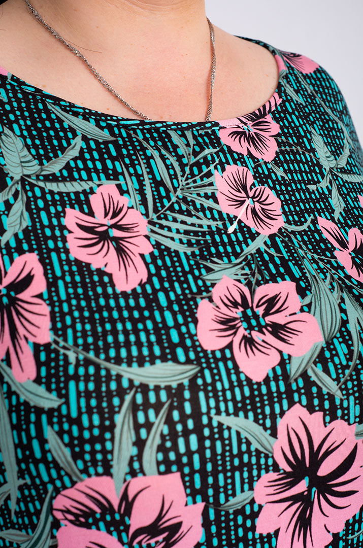 Платье макси в цветочный принт больших размеров