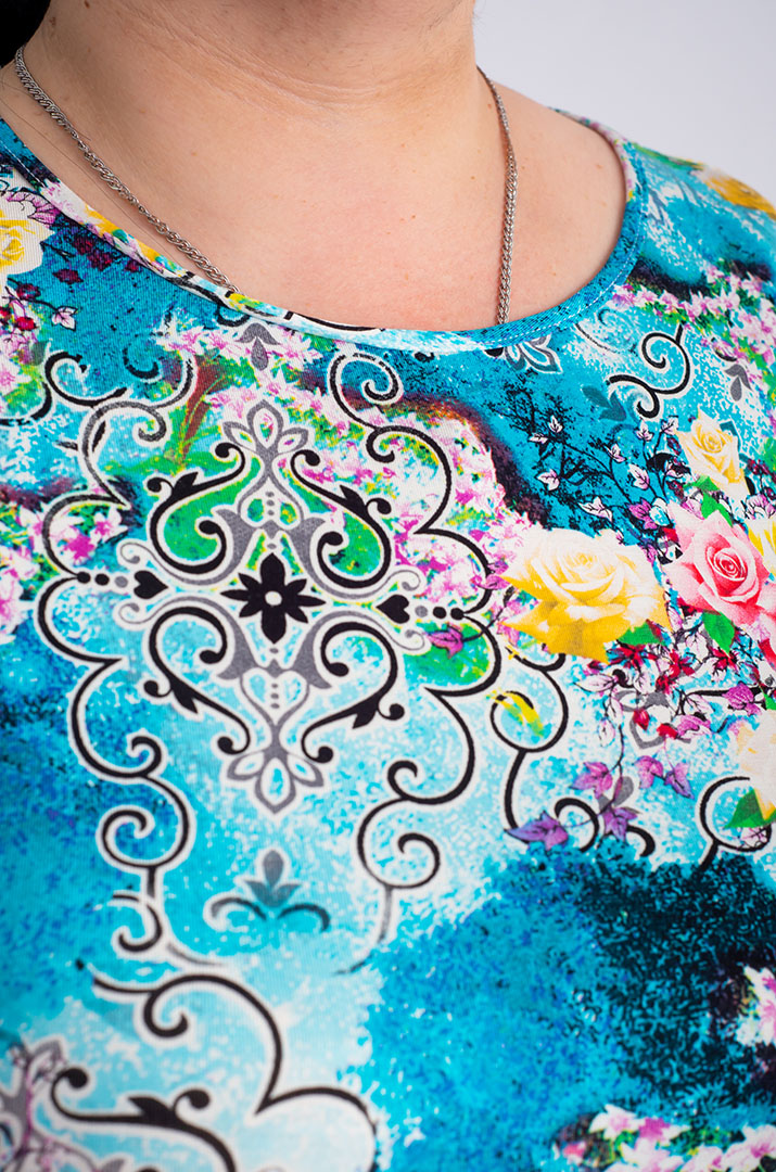 Сукня максі трапеція з кольоровим принтом великих розмірів