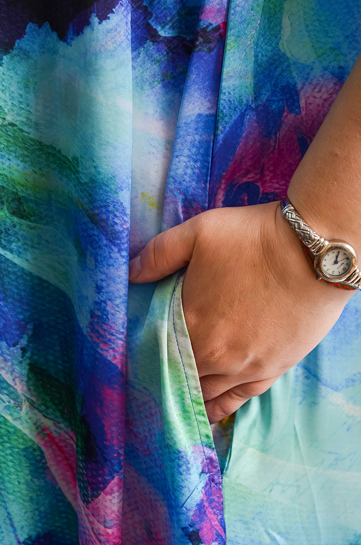 Сукня-двійка максі з яскравим принтом великих розмірів