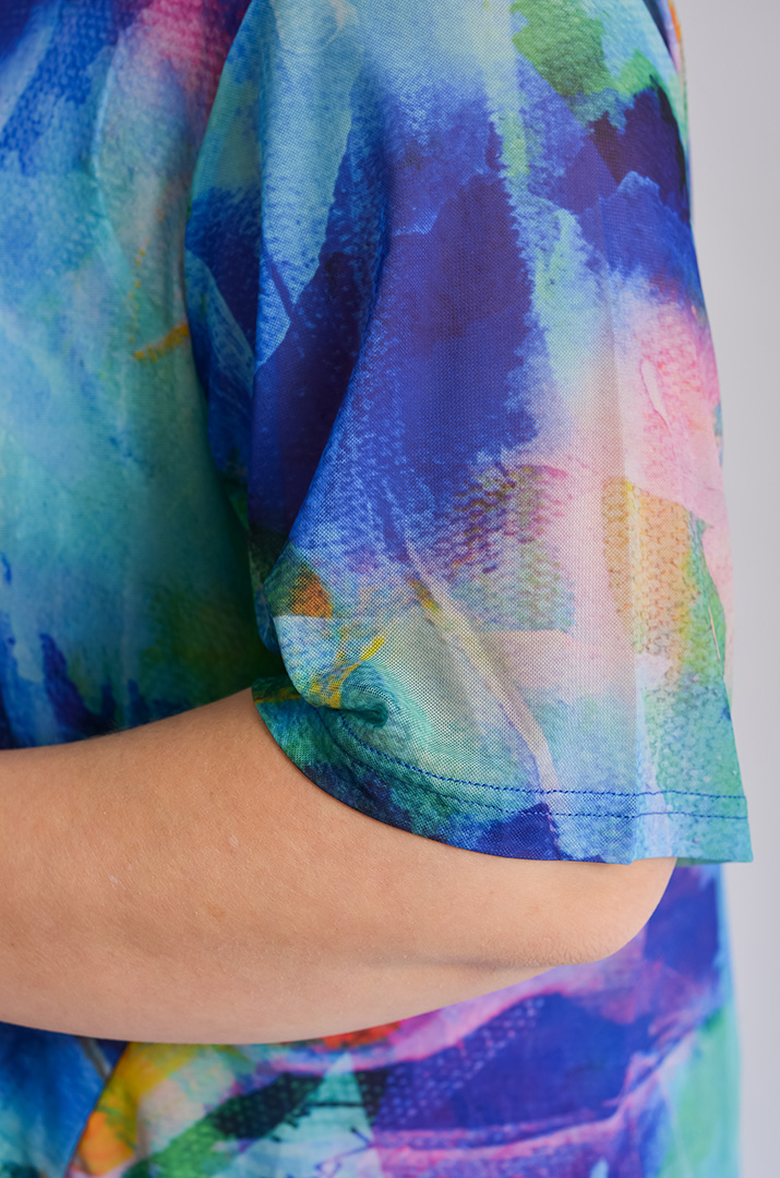 Сукня-двійка максі з яскравим принтом великих розмірів