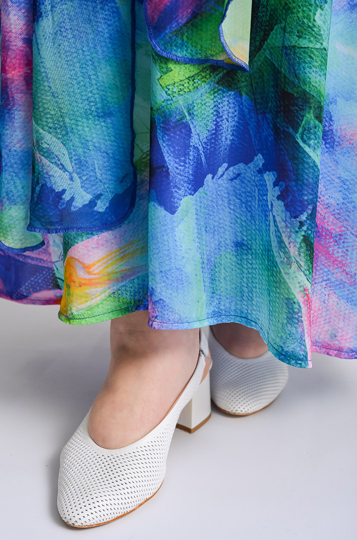 Сукня-двійка максі з яскравим принтом великих розмірів