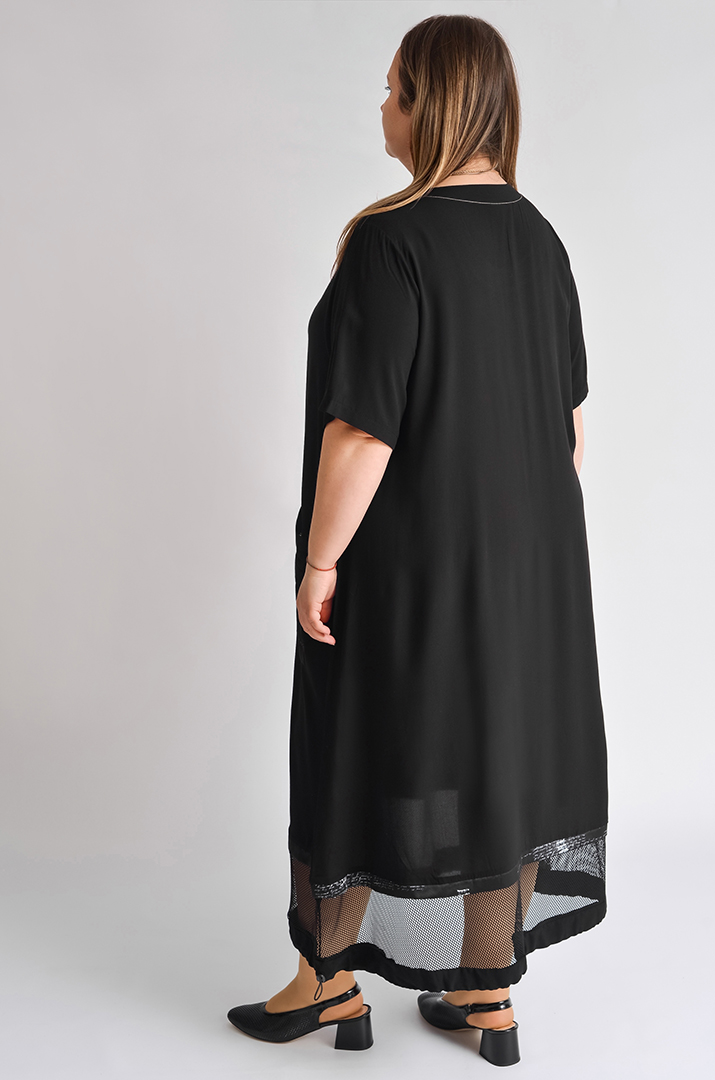 Сукня максі балон з кишенями великих розмірів