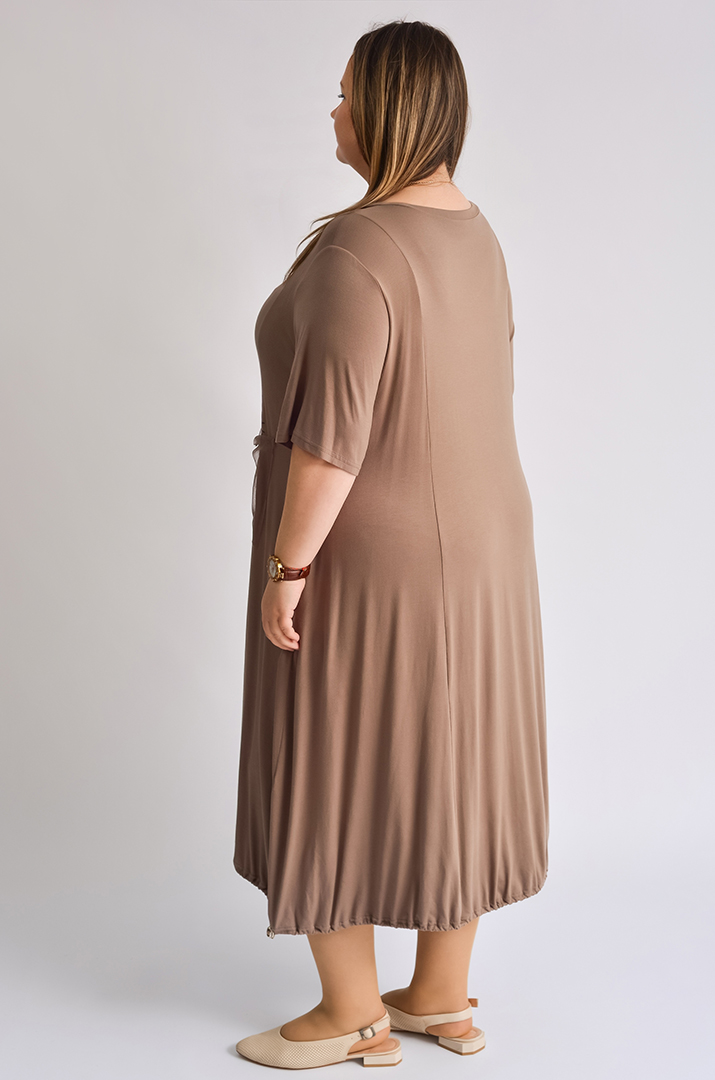 Сукня міді трапеція з декором та регульованим низом великих розмірів