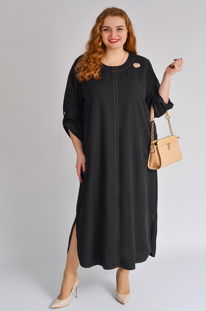 Платье макси с украшением больших размеров