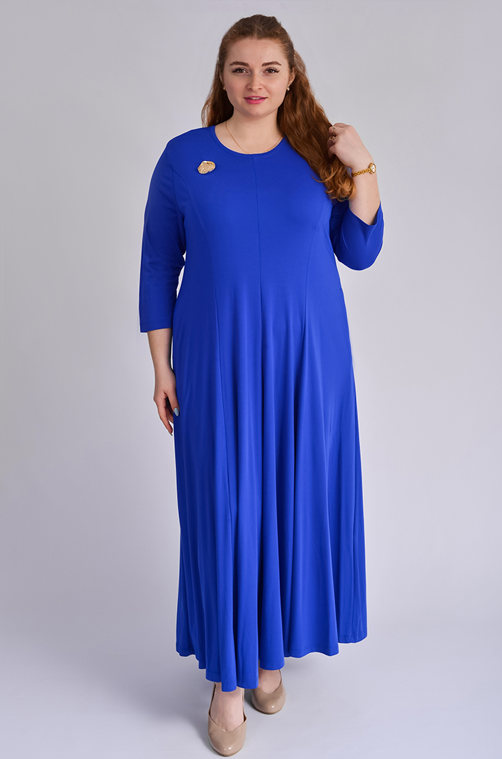 Сукня максі трапеція зі знімною брошкою великих розмірів