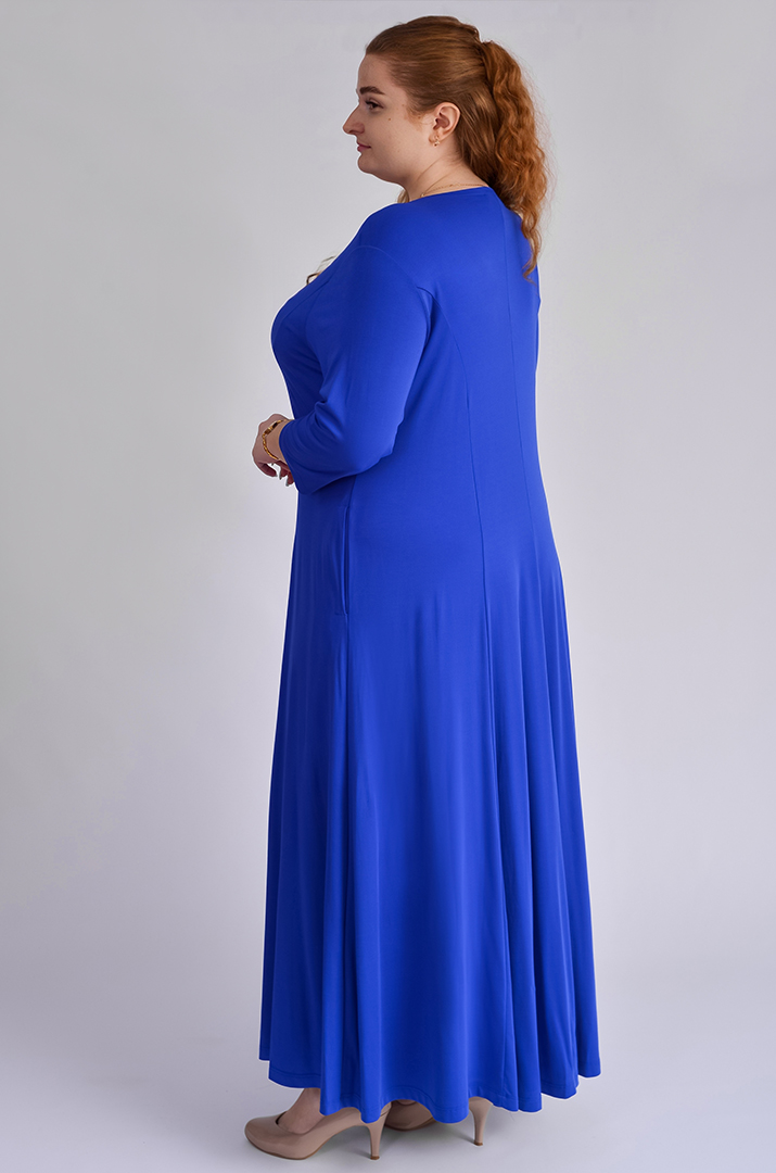 Сукня максі трапеція зі знімною брошкою великих розмірів