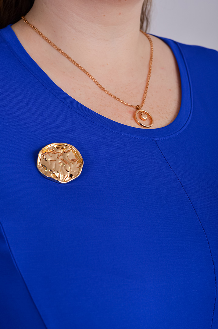 Сукня максі трапеція зі знімною брошкою великих розмірів