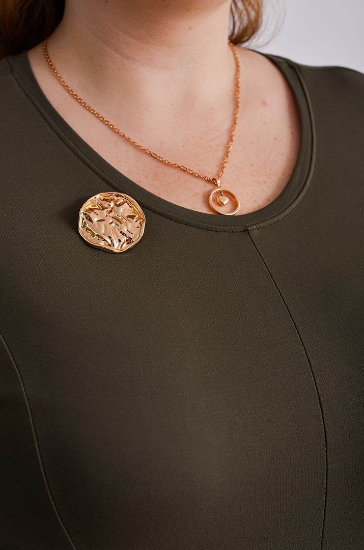 Сукня максі трапеція зі знімною брошкою великих розмірів