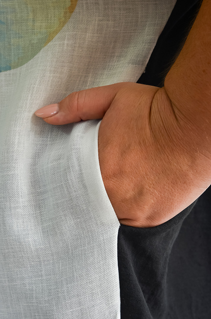 Платье миди с принтом цветка и градиентным фоном больших размеров