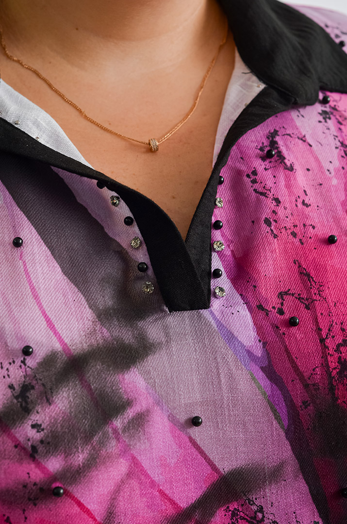 Платье миди с принтом цветка и градиентным фоном больших размеров