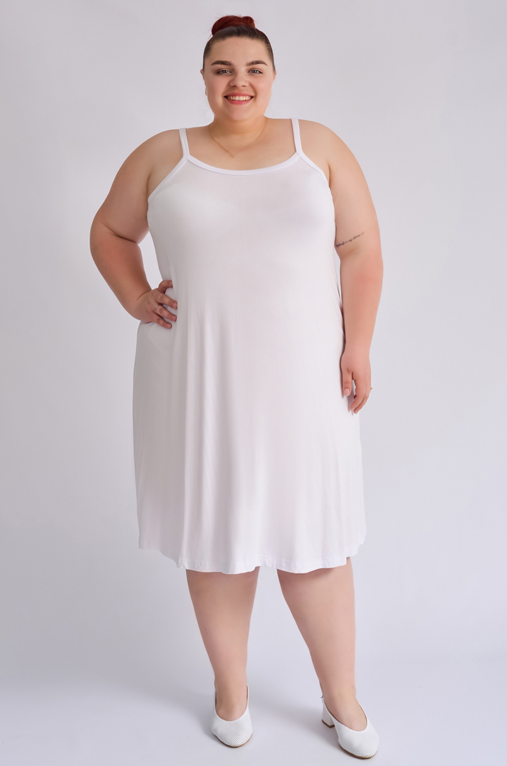 Елегантна сукня-двійка в гороховий принт з декором великих розмірів